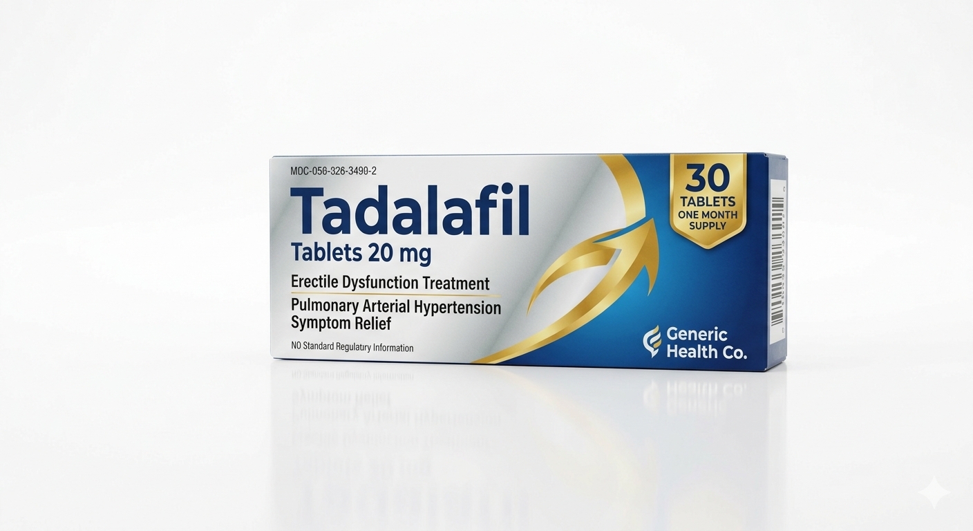 Tadalafil 20 mg tablets box