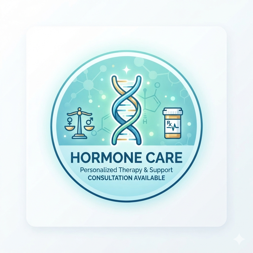 Hormone care and personalized therapy illustration